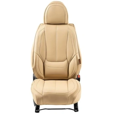 Abbildung von VEVOR Sitzbezüge, Universal Autositzbezüge für Vordersitze, 6 teiliger Kunstleder Sitzbezug, vollständig geschlossenes Design, abnehmbare Kopfstütze und Airbag kompatibel, Autos, Lkws, SUVs