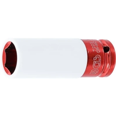 Abbildung von BGS 7203 Kraft Schoneinsatz 12,5 mm (1/2&quot;) SW 21 mit Kunststoffhülse für Hand / Schlagschrauber CR MO Stahl