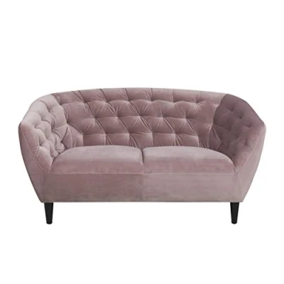 Abbildung von ACTONA GROUP 2 Sitzer &quot;Ria Sofa, Couch, Doppelsofa, Loveseat,&quot;, Samtstoff, Massivholz Beine, Taschenfederkern, Tufting, mit Armlehnen