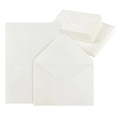 Abbildung von Mocraft 60 Kraftpapier Briefumschläge Karten Set mit Umschläge Blanko Falt Klappkarten für Hochzeit Geschenk Grußkarten Einladung