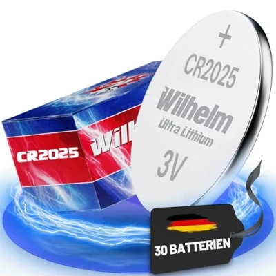 Abbildung von 30 x Knopfzelle CR2025 Wilhelm Batterie Lithium 3V CR 2025 Industrieware…