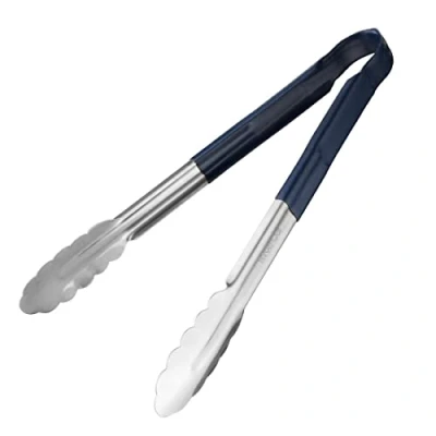 Abbildung von Hygiplas Pro Grade Küchenzange 300mm, blau farbcodiert für rohen Fisch, Edelstahl, Griffe mit Vinylbeschichtung CB156