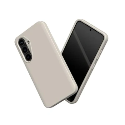 Abbildung von RhinoShield Case kompatibel mit [Galaxy S25] SolidSuit Stoßdämpfende &amp; schlanke Schutzhülle Premium Finish 3.5 Meter Fallschutz Sandbeige
