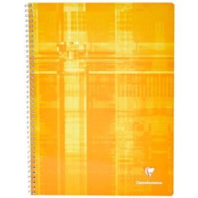Abbildung von Clairefontaine 8341C Notizbuch Metric, mit Doppelspirale DIN A4+ 24 x 32cm, 50 Blatt 90g, französische Lineatur, 1 Stück, Sortierte Farben