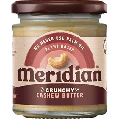 Abbildung von Meridian Foods Crunchy Cashew Butter 100% Nuts (170g) Packung mit 2