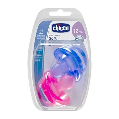 Abbildung von Chicco Schnuller Physio Soft, 100% Silikon, 2 Stück, Rosa/Lila