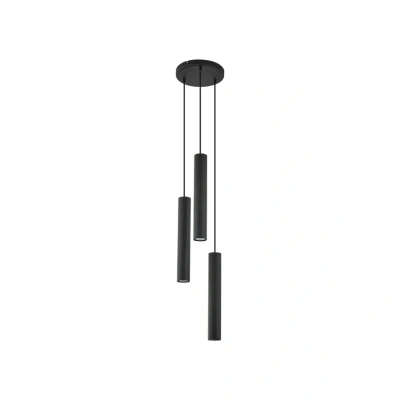 Abbildung von Lindby Hängeleuchte Joffrey, Ø 24 cm, schwarz, 3 flg., GU10