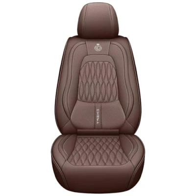 Abbildung von Eunncu Autositzbezüge komplettes Set Universal in Stylish Design Schonbezüge für Vordersitze und Rückbank Auto Sitzbezüge Airbag Kompatibel Premium Wasserdicht Sitzbezug, Braun