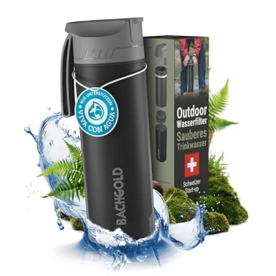 Abbildung von BACHGOLD Wasserfilter Bachgold® Profi Outdoor Flasche [650ml], Sauberes Trinkwasser innerhalb weniger Sekunden