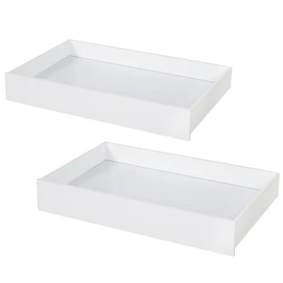 Abbildung von roba Schubladen Set für Montessori Hausbett 90 x 200 cm Mobiles 2er Schubkasten Praktische Stauraumlösung Kinderbett Holz weiß lackiert