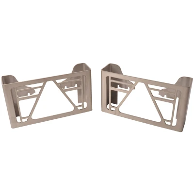 Abbildung von Set von 2 Schutzgittern Multiled 4 253x141x63,7 mm mit freiem Dreieck aus Edelstahl Montage ohne Bohren Cantonal Anhängershop