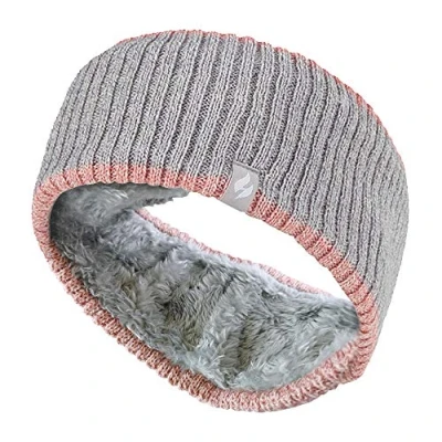Abbildung von HEAT HOLDERS Damen outdoor gestrickt strick thermo winter stirnband mit innen fleece (One Size, Geripptes Dunkelgrau)