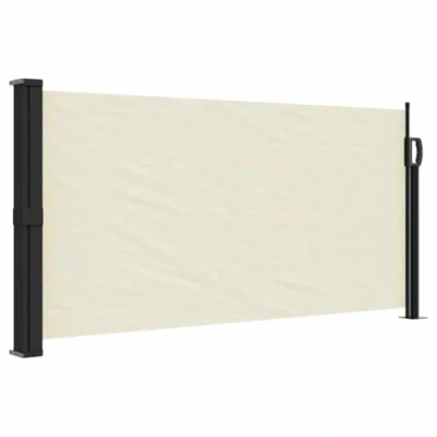 Abbildung von vidaXL Seitenmarkise, Wandmarkise mit PU Beschichtung, Sichtschutz für Balkon Terrasse Garten, Windschutz Markise, Ausziehbar Creme Polyester