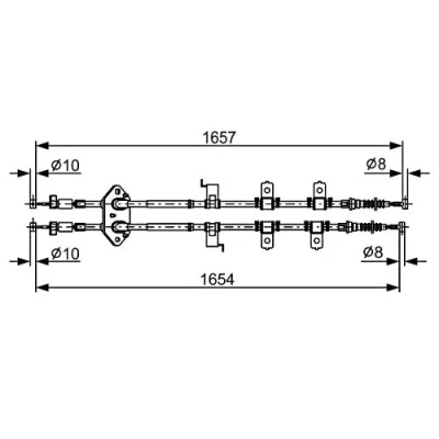 Abbildung von BOSCH 1 987 482 896 Handbremsseil 1657, 1654 MAZDA: 6 Sport Kombi, Sport, Limousine