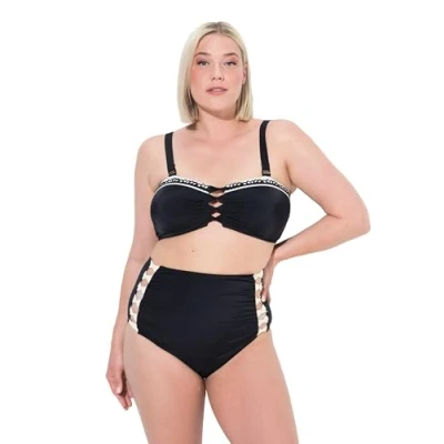Abbildung von Ulla Popken Strappy Cutout SET Bikini, Damen, Größe: 42, Black