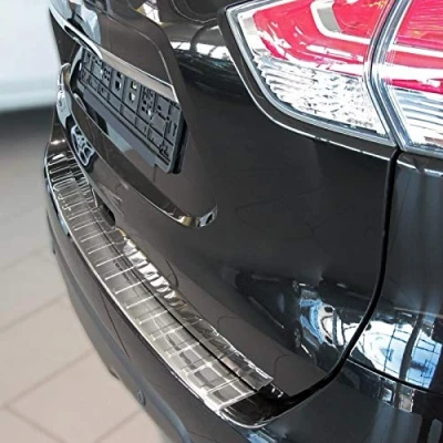 Abbildung von Ladekantenschutz Edelstahl CHROM kompatibel für NISSAN X TRAIL T32, 2017 mit Abkantung premium Qualität von RECAMBO