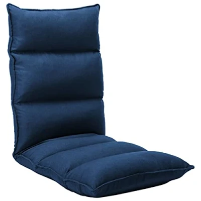 Abbildung von vidaXL Bodenstuhl Faltbar Schlafsessel Sessel Sofastuhl Lounge Bodensessel Liege Bodenkissen Sitzkissen mit Rückenlehne Blau Stoff