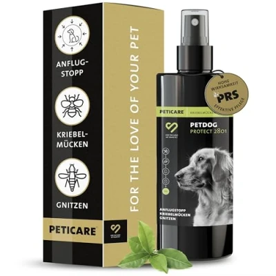 Abbildung von Peticare Anti Kriebelmücken Gnitzen Spray für Hunde, Sommerekzem vorbeugen 100 ml