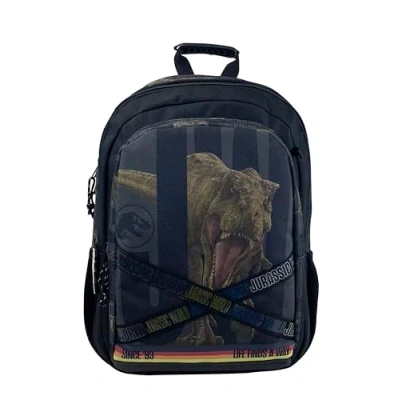 Abbildung von Jurassic World Backpack 43 cm Adaptable to Trolley, School Supplies, Backpack, Multicoloured, Unisex, Park, Official Product (CyP Brands)