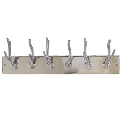 Abbildung von riess ambiente Wandgarderobe DEER 50cm silber, Metall · Modern Design Kleiderhaken Hirschgeweih