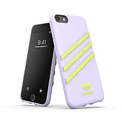 Abbildung von adidas Originals Designed für iPhone 6/6S/7/8 Hülle, Schützende Handyhülle DREI Streifen Weiß und Gelb