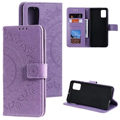 Abbildung von CoverKingz Handy Tasche kompatibel mit Samsung Galaxy Note20 Handycase Kartenfach Handyschutzhülle Cover Smartphonehülle klappbar Motiv Mandala Lila