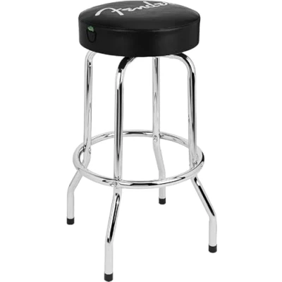 Abbildung von Fender® Spaghetti Logo Pick Pouch Barstool, Black/Chrome, 30&quot;