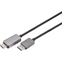 Abbildung von DIGITUS Displayport zu HDMI Adapterkabel 2.1 1.4 8K/60Hz Plug&amp;Play 1,8m schwarz