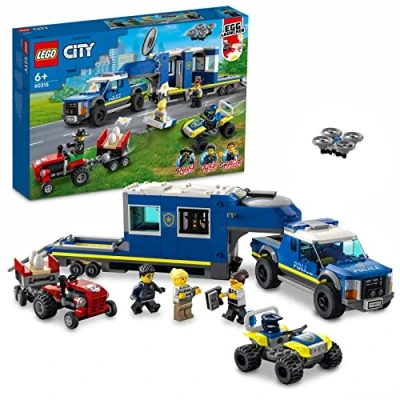 Abbildung von LEGO 60315 CITY Police Mobile Command Truck WITH TOY Tractor AND Minifigures Blockspielzeug für Kinder, Größe: One Size, Multi coloured