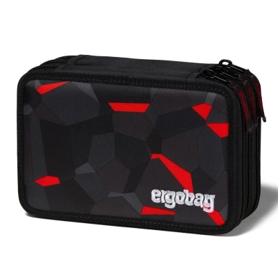Abbildung von ergobag Maxi Mäppchen Set 40 Teilig, Lyra Bunt und Filzstifte, Kleingeld Fach, Lineal, Schere TaekBärdo Grau
