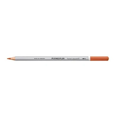 Abbildung von STAEDTLER aquarell Buntstifte karat aquarell, orangebraun, wasservermalbare, weiche, farbintensive Mine, unterschiedliche Trocken und Nasstechniken, 6 Aquarellstifte im Kartonetui, 125 49