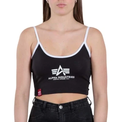 Abbildung von Alpha Industries Basic Cropped TANK Top, Damen, Größe: Large, Black