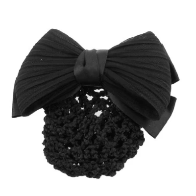 Abbildung von sourcing map Damen schwarz Schleife Haarspange Haarclip Klammer Haarschmuck mit Haarnetz