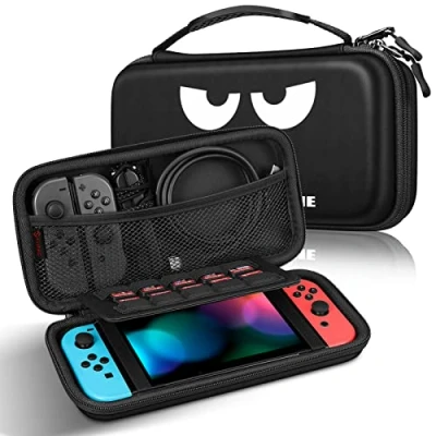 Abbildung von Fintie Tasche für Nintendo Switch/Switch OLED Modell Aufbewahrungstasche Case Gaming Controller (Hülle mit 10 Spielkartenhaltern und Haltegurt, Switch Konsole Zubehör)