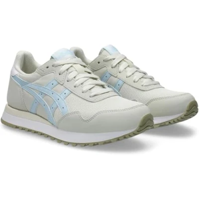 Abbildung von Asics Sportstyle Tiger Runner II Sneaker low, Damen, Größe: 40.5, Cream/light blue Lederimitat/textil