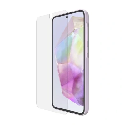 Abbildung von Belkin ScreenForce TemperedGlass Displayschutz für Samsung Galaxy A35 5G, kratzfeste Schutzfolie, vollflächiger Hartglasschutz, geeignet Hüllen, Positionierungsrahmen blasenfreie Anbringung