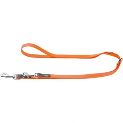 Abbildung von HUNTER CONVENIENCE Verstellbare Hundeführleine, Kunststoffmaterial, 2,0 x 200 cm, neonorange