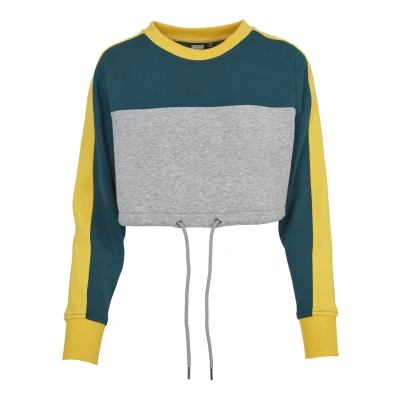 Abbildung von Urban Classics Ladies Sweatshirt, Damen, Größe: Small, Grey/jasper/chromeyellow