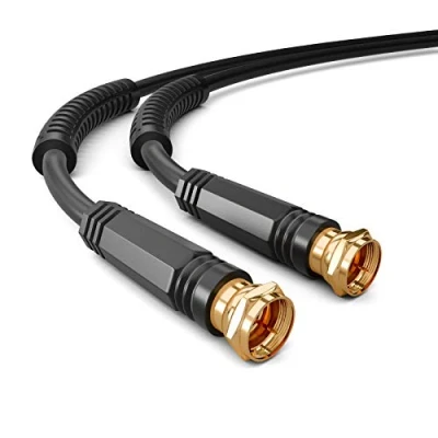 Abbildung von HB DIGITAL 15m Antennenkabel SAT TV 8K 4K UHD Koxial Satelliten Kabel Anschlusskabel F Stecker DVB S2 DAB+ Radio Mantelstromfilter 2x Ferritkern schwarz