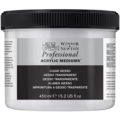 Abbildung von Winsor &amp; Newton 3050919 Klares Gesso, Grundierung für Acrylfarben, Ölfarben, Alkydfarben 450ml Topf