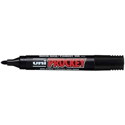 Abbildung von Permanentmarker Uni Prockey Permanent Marker mit Rundspitze Schwarz (12 Stück)