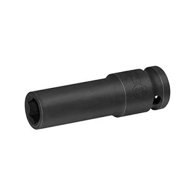 Abbildung von Jetech 1/2 Zoll Antrieb 12mm Tief Schlagnuss mit 6 Punkt Design, wärmebehandelter Chrom Molybdän Stahl, metrisch