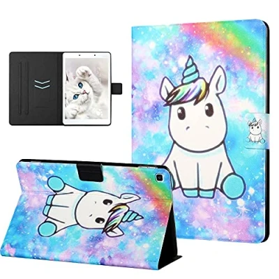Abbildung von CASAFUNY Hülle für Samsung Galaxy Tab A 8.0 2019 SM T290/T295 Multi Winkel Betrachtung Kunstleder Schutzhülle mit Dokumentschlitze Zoll Tablet, Einhorn