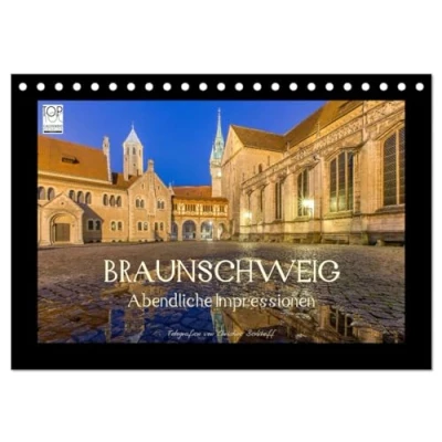 Abbildung von BRAUNSCHWEIG Abendliche Impressionen (Tischkalender 2025 DIN A5 quer), CALVENDO Monatskalender: Perle im Südosten Niedersachsens
