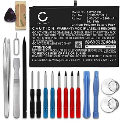 Abbildung von CELLONIC® Ersatz Akku SCUD WT N19 für Samsung Galaxy Tab A7 (SM T500 / SM T505) 6800mAh + Werkzeug Set Ersatzakku Tablet PC Batterie Tabletakku, Battery