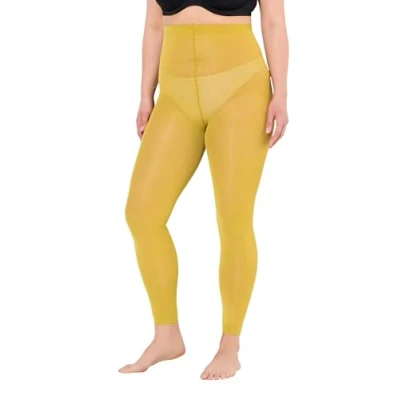 Abbildung von Ulla Popken 60 DEN Flache NÄHTE Strumpfhose, Damen, Größe: 44/46, Mustard green