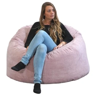 Abbildung von Sitzsack XXL 100 cm Erwachsene und Kinder Weich Bequem Optimale Unterstützung für den Rücken mit Füllung Sessel, Gaming Sitzsack, Bean Bag Chair (Rosa)