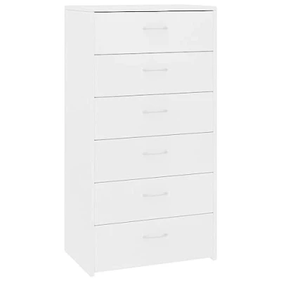 Abbildung von vidaXL Sideboard mit 6 Schubladen Kommode Anrichte Schrank Beistellschrank Mehrzweckschrank Schubladenkommode Weiß 50x34x96cm Holzwerkstoff