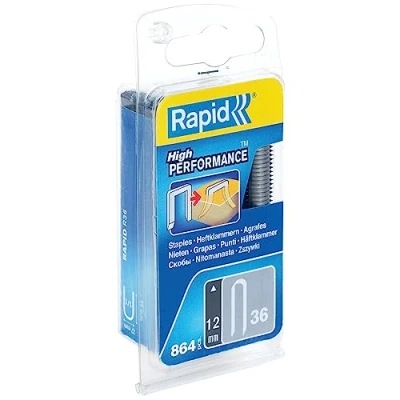 Abbildung von Rapid Tackerklammern Typ 36, 12mm Klammern, 864 Stk., mit runden Rücken für kabel bis zu 6mm