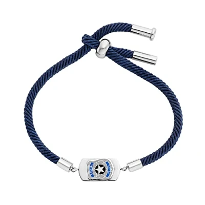 Abbildung von Herzengel Kinderarmband Jungen Edelstahl mit Emaille Polizei